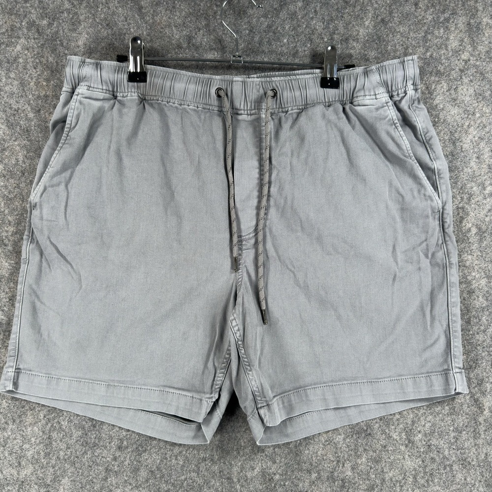 Faherty Essential Drawstring Shorts Mens Large Gray Chino 6 In Inseam Elastic